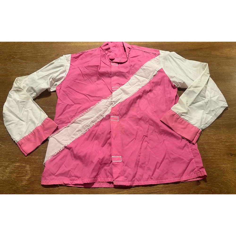 Vintage 70's Jockey Silks Horse Racing Track Suit Pink & White